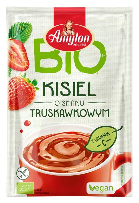 KISIEL INSTANT O SMAKU TRUSKAWKOWYM BEZGLUTENOWY BIO 30 g - AMYLON AMYLON (budynie, galaretki,kisiele,cukry, skrobie