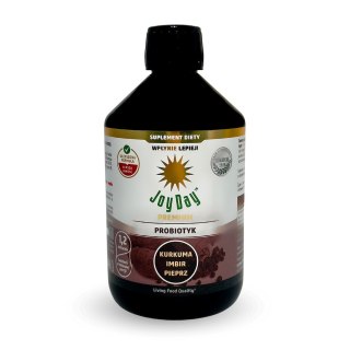 KONCENTRAT NAPOJU PROBIOTYCZNEGO KURKUMA IMBIR PIEPRZ BEZGLUTENOWY BIO 500 ml - JOY DAY JOY DAY (napoje probiotyczne)