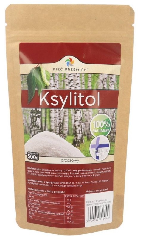 KSYLITOL 500 g - PIĘĆ PRZEMIAN (FINLANDIA) PIĘĆ PRZEMIAN (produkty spożywcze)