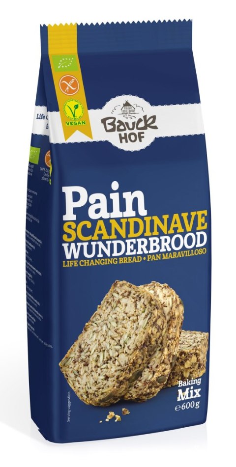 MIESZANKA DO WYPIEKU CHLEBA WIELOZIARNISTEGO BEZGLUTENOWA (SKANDYNAWSKA) BIO 600 g - BAUCK HOF BAUCK HOF (mieszanki do wypieków)