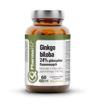 MIŁORZĄB JAPOŃSKI - GINKGO BILOBA EKSTRAKT (100 mg) BEZGLUTENOWY 60 KAPSUŁEK - PHARMOVIT (CLEAN LABEL) PHARMOVIT (suplementy diety)
