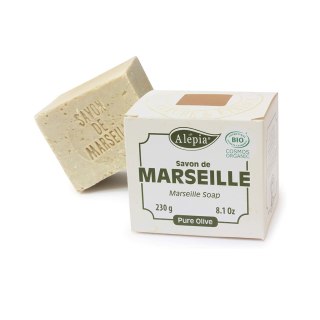 MYDŁO MARSYLSKIE W KOSTCE OLIWKOWE ECO 200 g - ALEPIA ALEPIA (mydła, orzechy piorące, ałun)
