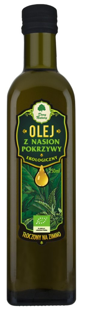 OLEJ Z NASION POKRZYWY TŁOCZONY NA ZIMNO BIO 250 ml - DARY NATURY DARY NATURY - inne
