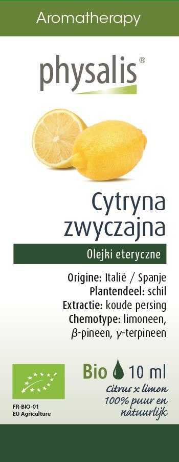 OLEJEK ETERYCZNY CYTRYNA ZWYCZAJNA BIO 10 ml - PHYSALIS PHYSALIS (olejki eteryczne, suplementy)