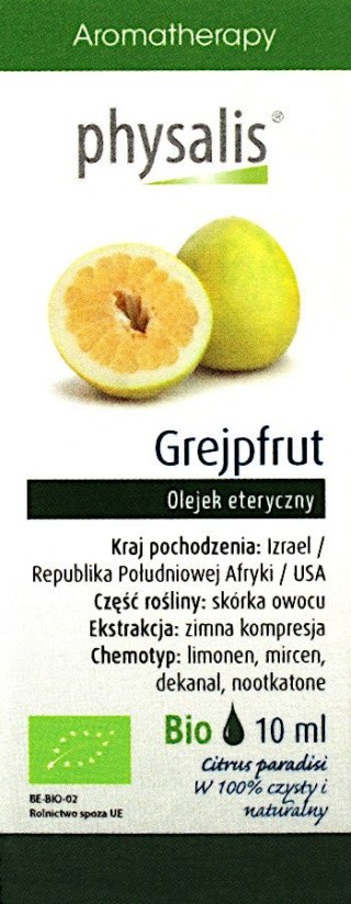 OLEJEK ETERYCZNY GREJPFRUT BIO 10 ml - PHYSALIS PHYSALIS (olejki eteryczne, suplementy)