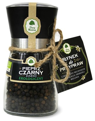 PIEPRZ CZARNY ZIARNISTY W MŁYNKU BIO 90 g - DARY NATURY DARY NATURY - przyprawy i zioła