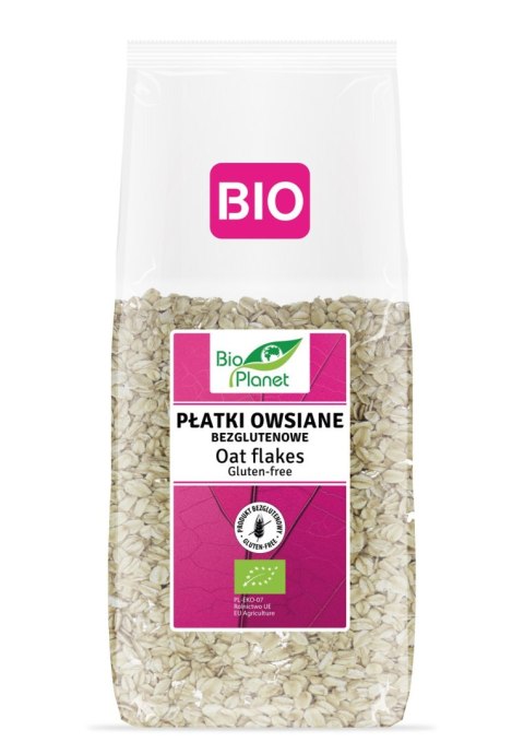 PŁATKI OWSIANE BEZGLUTENOWE BIO 600 g - BIO PLANET BIO PLANET - seria RÓŻOWA (płatki, otręby, musli)