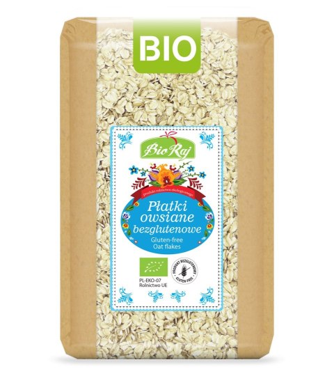PŁATKI OWSIANE BEZGLUTENOWE BIO (POLSKA) 1 kg - BIO RAJ BIO RAJ (100 % z Polski)