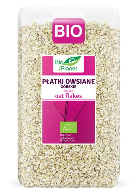 PŁATKI OWSIANE GÓRSKIE BIO 600 g - BIO PLANET BIO PLANET - seria RÓŻOWA (płatki, otręby, musli)