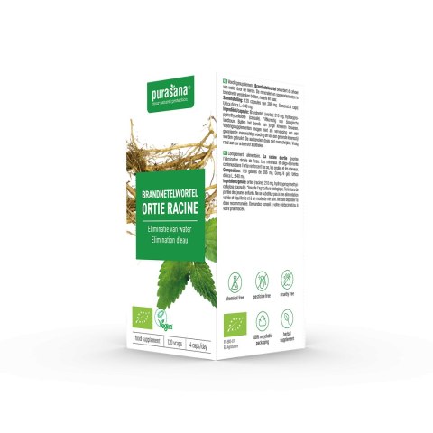 POKRZYWA KORZEŃ BIO (210 mg) 120 KAPSUŁEK - PURASANA PURASANA (suplementy diety)