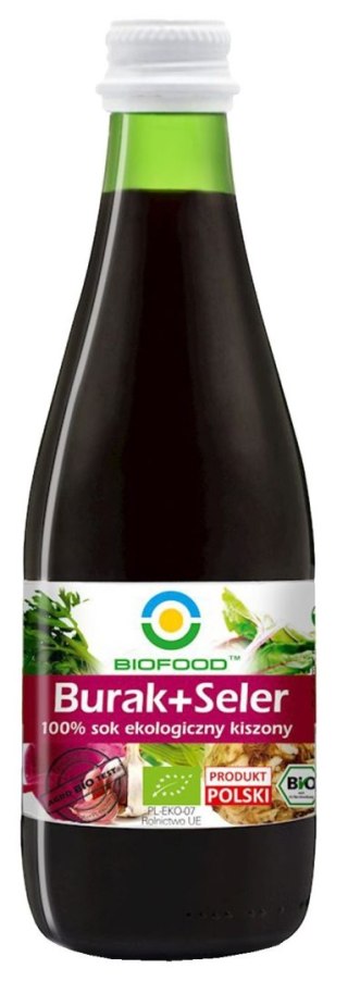 SOK Z BURAKÓW I SELERÓW KISZONYCH NFC BEZGLUTENOWY BIO 300 ml - BIOFOOD BIOFOOD (soki, przetwory, octy, olej kokosowy)