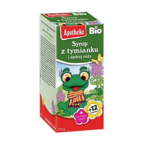 SYROP DLA DZIECI Z TYMIANKU I DZIKIEJ RÓŻY OD 1 ROKU BIO 250 g - APOTHEKE APOTHEKE (herbatki dla dzieci, dorosłych, błonnik