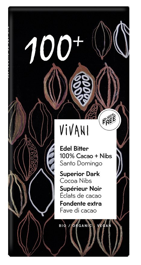 TABLICZKA GORZKA 100 % KAKAO BIO 80 g - VIVANI VIVANI (czekolady, batony, kakao instant)