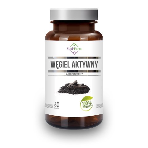 WĘGIEL AKTYWNY (180 mg) 60 KAPSUŁEK - SOUL FARM SOUL FARM (witaminy i ekstrakty)