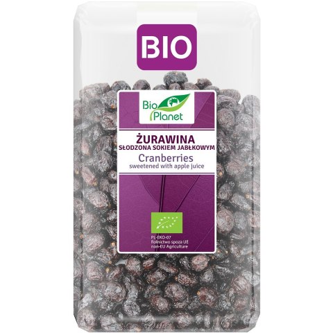 ŻURAWINA SŁODZONA SOKIEM JABŁKOWYM BIO 1 kg - BIO PLANET BIO PLANET - seria FIOLETOWA (owoce suszone)