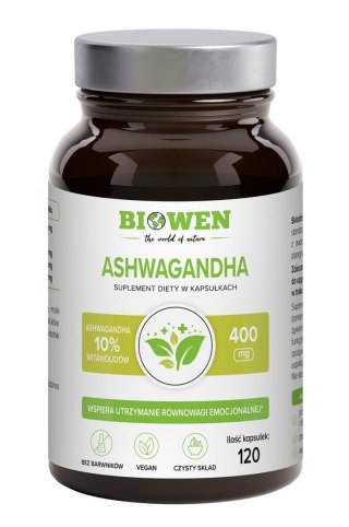 ASHWAGANDHA EKSTRAKT (400 mg) 120 KAPSUŁEK - BIOWEN BIOWEN (suplementy diety)
