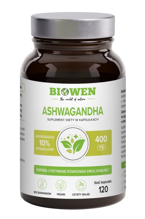 ASHWAGANDHA EKSTRAKT (400 mg) 120 KAPSUŁEK - BIOWEN BIOWEN (suplementy diety)