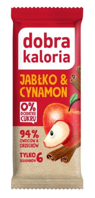 BATON DAKTYLOWY JABŁKO & CYNAMON BEZ DODATKU CUKRÓW 35 g - DOBRA KALORIA DOBRA KALORIA (batony, produkty śniad. i wege)