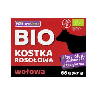 BULION - KOSTKI WOŁOWE BEZGLUTENOWE BIO (6 x 11 g) 66 g - NATURAVENA NATURAVENA
