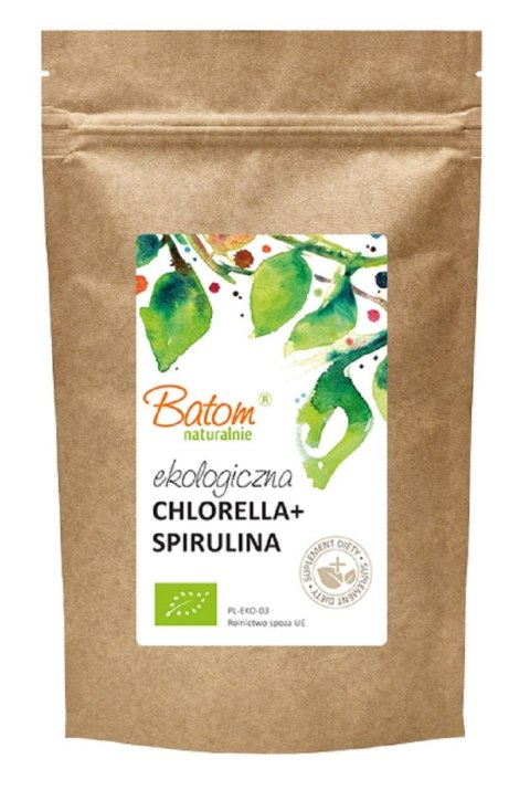 CHLORELLA + SPIRULINA BIO 500 TABLETEK - BATOM BATOM (oleje, soki, sole kąpielowe)