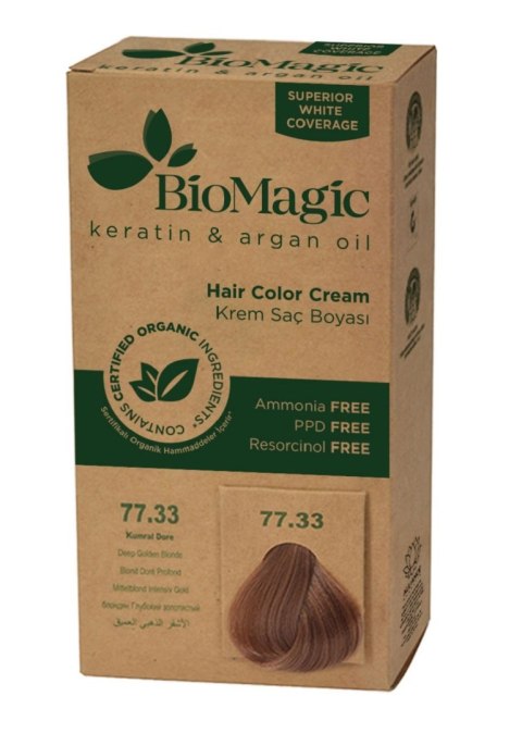 FARBA DO WŁOSÓW GŁĘBOKI ZŁOTY BLOND (77.33) 250 g - BIOMAGIC BIOMAGIC (farby do włosów)