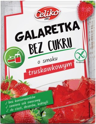 GALARETKA BEZ CUKRU O SMAKU TRUSKAWKOWYM BEZGLUTENOWA 14 g - CELIKO CELIKO (batony, galaretki, mieszanki do wypieków)