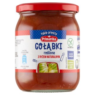 GOŁĄBKI WEGAŃSKIE Z RYŻEM I PIECZARKAMI W SOSIE POMIDOROWYM BEZGLUTENOWE 480 g - PRIMAVIKA PRIMAVIKA (przetwory i pasty vege)