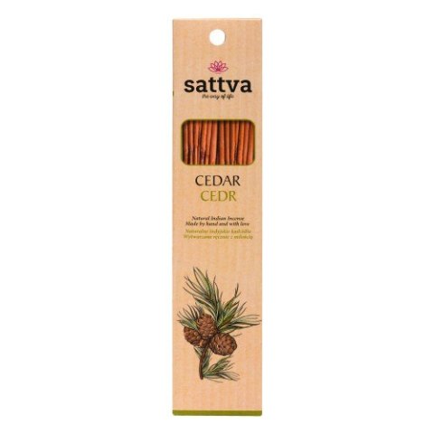KADZIDEŁKA INDYJSKIE CEDR (15 szt.) 30 g - SATTVA (WELLNESS) SATTVA (kosmetyki ajurwedyjskie, kadzidełka)