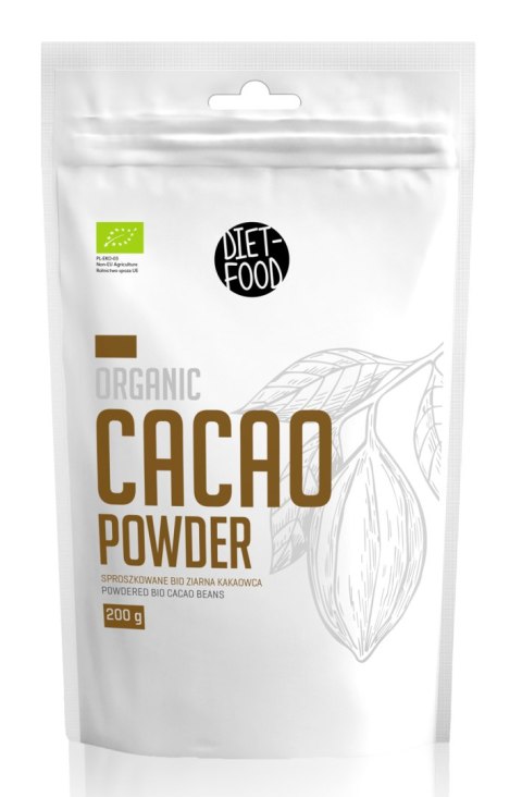 KAKAO W PROSZKU O OBNIŻONEJ ZAWARTOŚCI TŁUSZCZU BIO 200 g - DIET-FOOD DIET-FOOD
