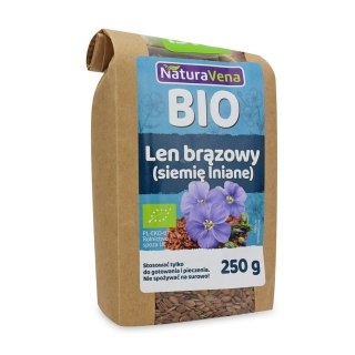 LEN BRĄZOWY (SIEMIĘ LNIANE) BIO 250 g - NATURAVENA NATURAVENA