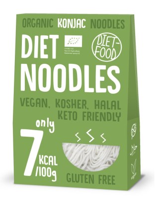 MAKARON (KONJAC) NOODLE BEZGLUTENOWY BIO 385 g (300 g) - DIET-FOOD DIET-FOOD