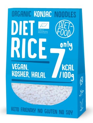 MAKARON (KONJAC) W KSZTAŁCIE RYŻU BEZGLUTENOWY BIO 385 g (300 g) - DIET-FOOD DIET-FOOD