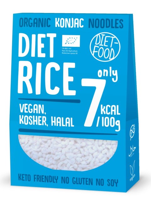 MAKARON (KONJAC) W KSZTAŁCIE RYŻU BEZGLUTENOWY BIO 385 g (300 g) - DIET-FOOD DIET-FOOD