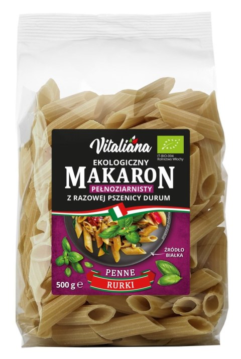 MAKARON (SEMOLINOWY RAZOWY) PENNE BIO 500 g - VITALIANA VITALIANA (włoskie produkty)