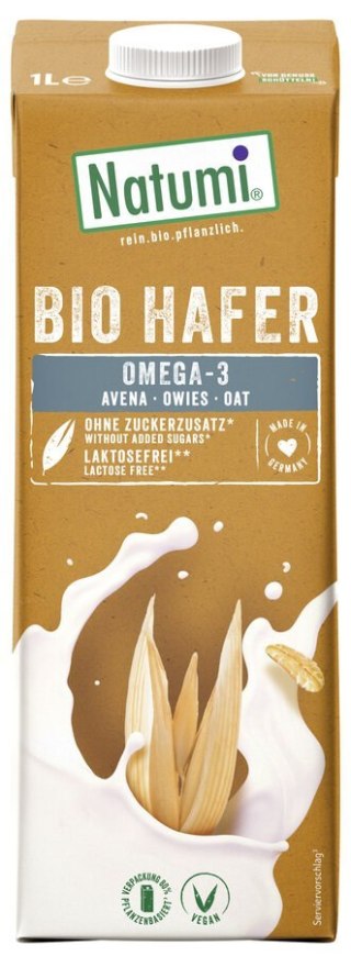 NAPÓJ OWSIANY OMEGA-3 BEZ DODATKU CUKRÓW BIO 1 L - NATUMI NATUMI (napoje i kremy roślinne)