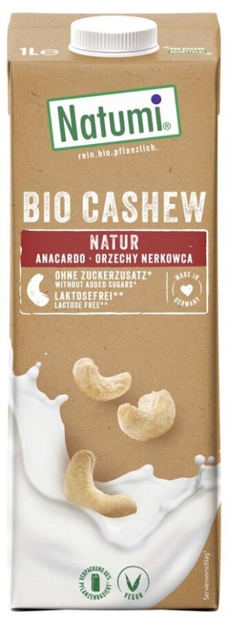 NAPÓJ Z ORZECHÓW NERKOWCA BEZ CUKRU BIO 1 L - NATUMI NATUMI (napoje i kremy roślinne)