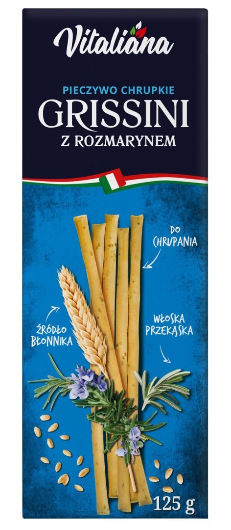 PALUSZKI GRISSINI Z ROZMARYNEM 125 g - VITALIANA VITALIANA (włoskie produkty)