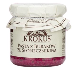 PASTA Z BURAKÓW ZE SŁONECZNIKIEM BEZGLUTENOWA 180 g - KROKUS KROKUS (przetwory owocowe i warzywne)