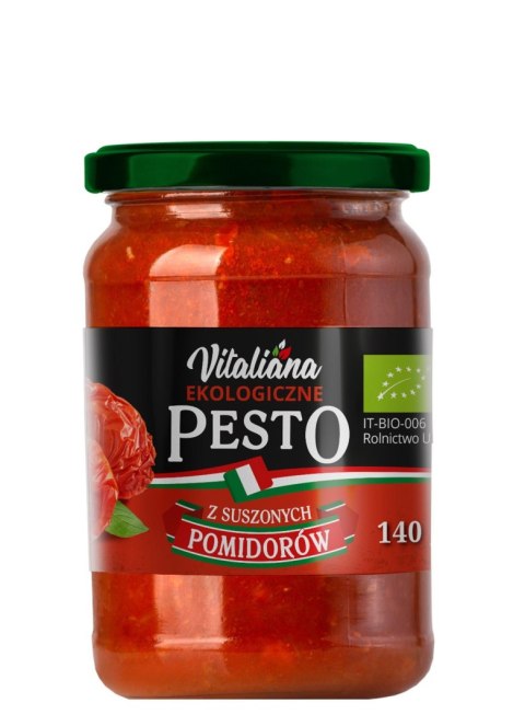 PESTO CZERWONE Z SUSZONYCH POMIDORÓW BIO 140 g - VITALIANA VITALIANA (włoskie produkty)