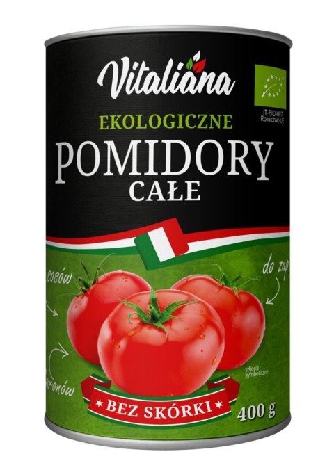 POMIDORY CAŁE BEZ SKÓRKI BIO 400 g - VITALIANA VITALIANA (włoskie produkty)