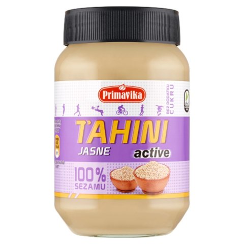 TAHINI JASNE ACTIVE (PASTA SEZAMOWA) BEZGLUTENOWE 460 g - PRIMAVIKA PRIMAVIKA (przetwory i pasty vege)