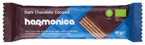 WAFELEK Z SAMOPSZY Z KREMEM KOKOSOWO - KAKAOWYM W POLEWIE CZEKOLADOWEJ BIO 40 g - HARMONICA HARMONICA (wafelki)