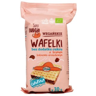 WAFELKI Z KREMEM KAKAOWO - ORZECHOWYM BEZ DODATKU CUKRÓW BIO (4 szt.) 120 g - ME GUSTO (SUPER FUDGIO) ME GUSTO (krówki wegańskie, czekolady, wafelki)