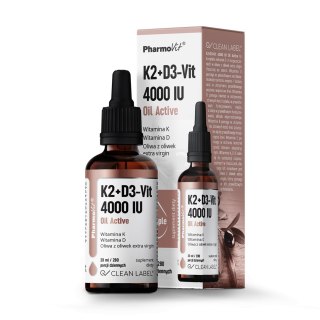 WITAMINA K2 + D3 W KROPLACH BEZGLUTENOWE 30 ml - PHARMOVIT (CLEAN LABEL) PHARMOVIT (suplementy diety)
