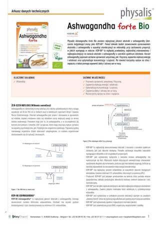 ASHWAGANDHA FORTE EKSTRAKT BIO (600 mg) 30 TABLETEK - PHYSALIS PHYSALIS (olejki eteryczne, suplementy)