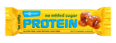 BATON PROTEINOWY O SMAKU SŁONY KARMEL W CZEKOLADZIE MLECZNEJ BEZ DODATKU CUKRÓW BEZGLUTENOWY 40 g - MAXSPORT MAXSPORT (batony, kremy, makarony)