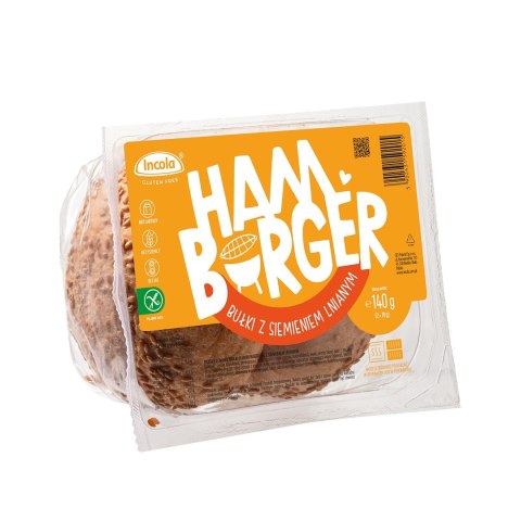 BUŁKI DO HAMBURGERÓW Z SIEMIENIEM LNIANYM BEZGLUTENOWE (2 szt.) 140 g - INCOLA INCOLA (bezglutenowe pieczywo i wafle)