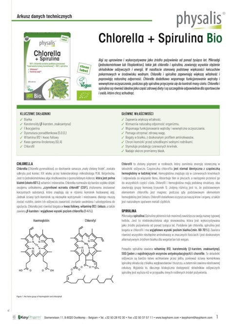 CHLORELLA + SPIRULINA BIO 200 TABLETEK - PHYSALIS PHYSALIS (olejki eteryczne, suplementy)