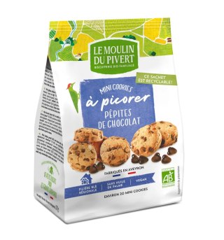 CIASTKA MINI Z CZEKOLADĄ BIO 170 g - LE MOULIN DU PIVERT LE MOULIN DU PIVERT (ciastka, ciasteczka)