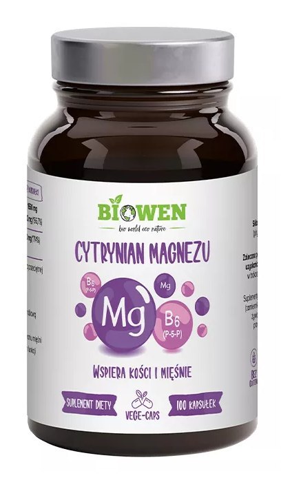 CYTRYNIAN MAGNEZU + WITAMINA B6 BEZGLUTENOWY 100 KAPSUŁEK - BIOWEN BIOWEN (suplementy diety)